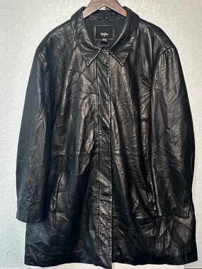 112.Mossimo Women’s Black Leather Coat